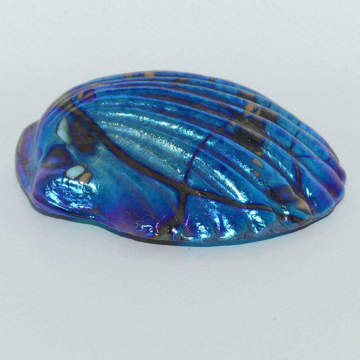 Colin Heaney Iridescent Art Glass shell paperweight