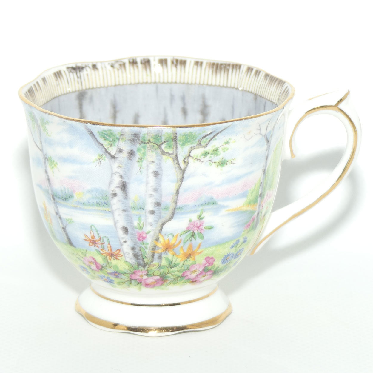 Royal Albert Bone China Silver Birch trio