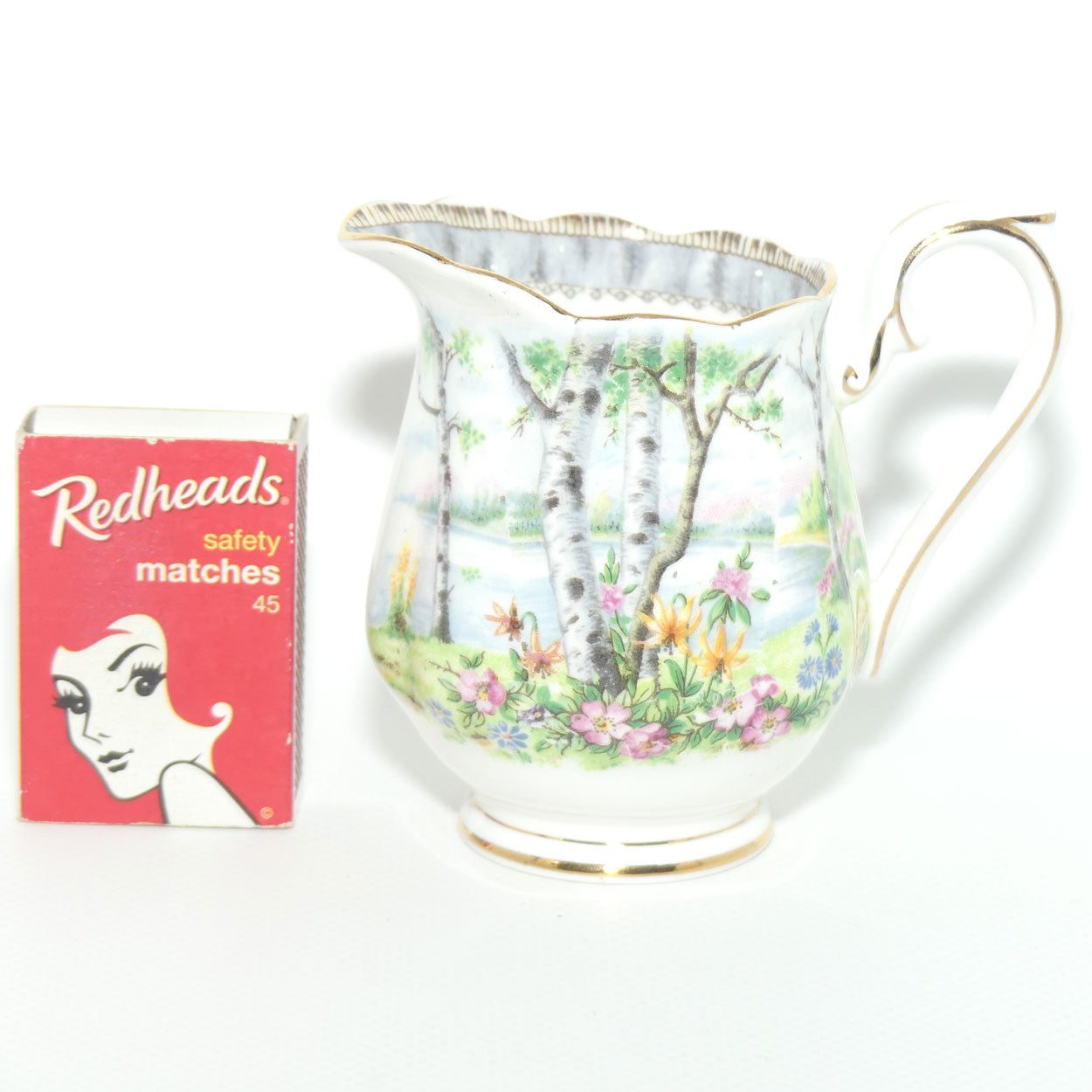 Royal Albert Bone China Silver Birch milk jug | coffee size