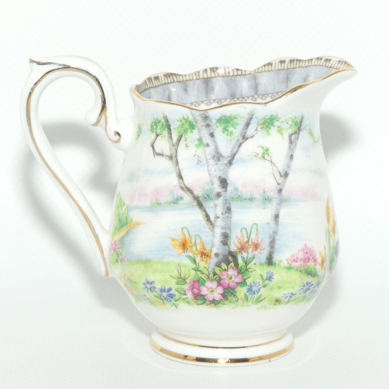 Royal Albert Bone China Silver Birch milk jug | coffee size
