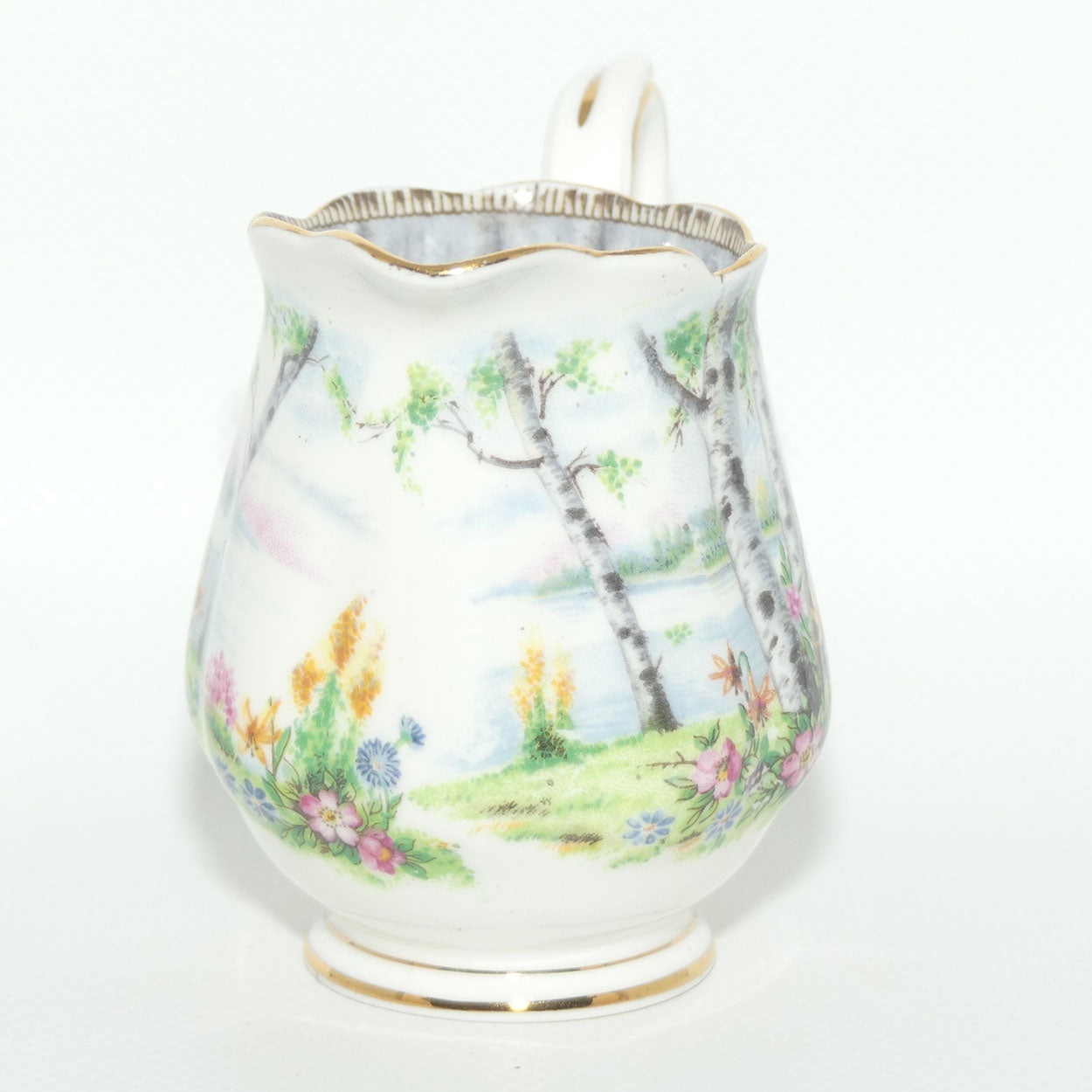 Royal Albert Bone China Silver Birch milk jug | coffee size