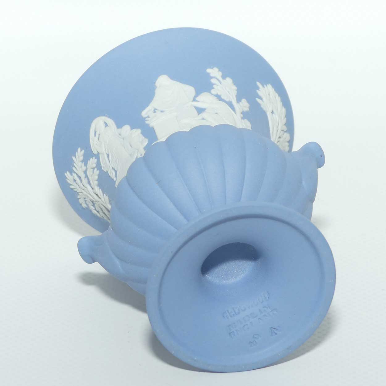 Wedgwood Jasper | White on Pale Blue | Maidens Campagna shape vase | #1