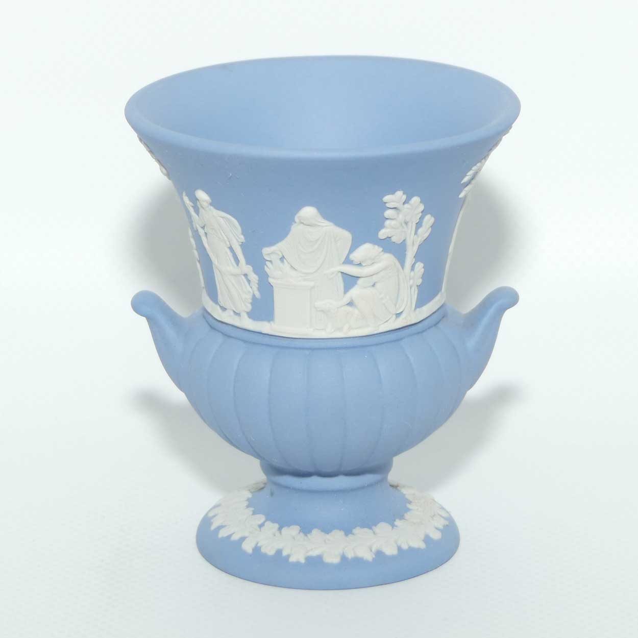Wedgwood Jasper | White on Pale Blue | Maidens Campagna shape vase | #2