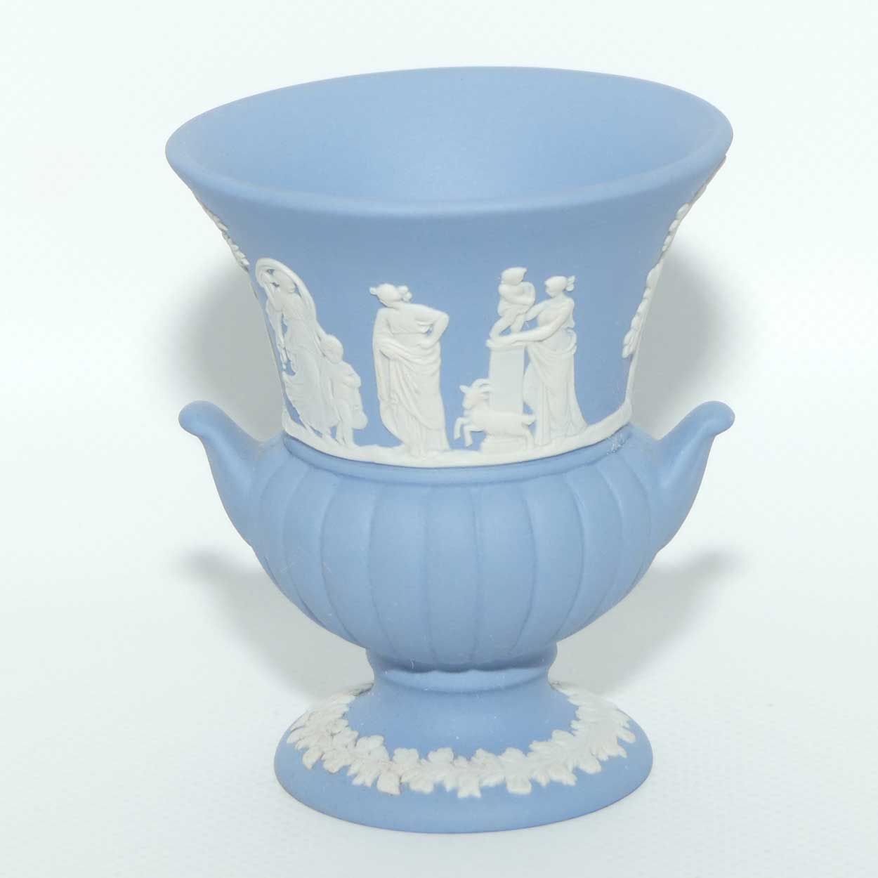 Wedgwood Jasper | White on Pale Blue | Maidens Campagna shape vase | #2