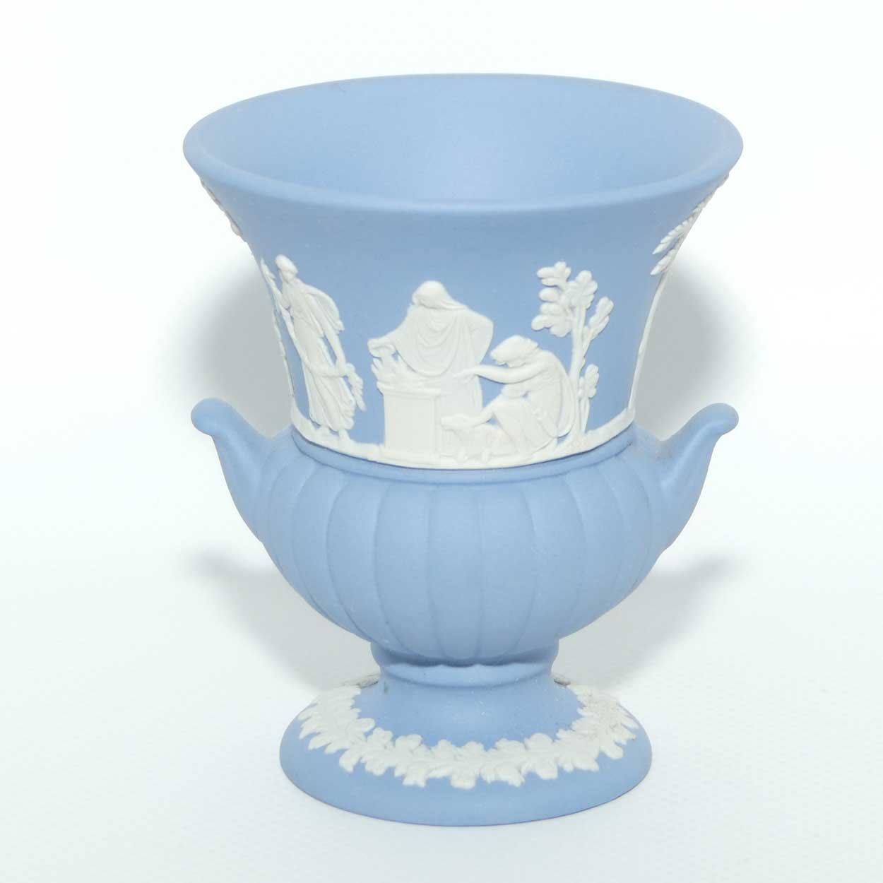 Wedgwood Jasper | White on Pale Blue | Maidens Campagna shape vase | #2