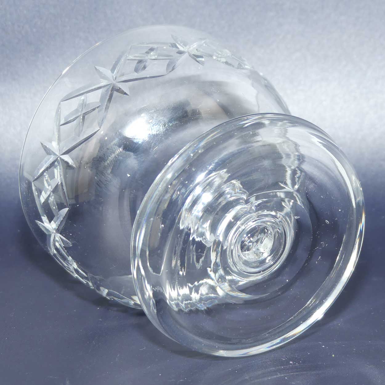Webb Crystal diamond cut fruit comport