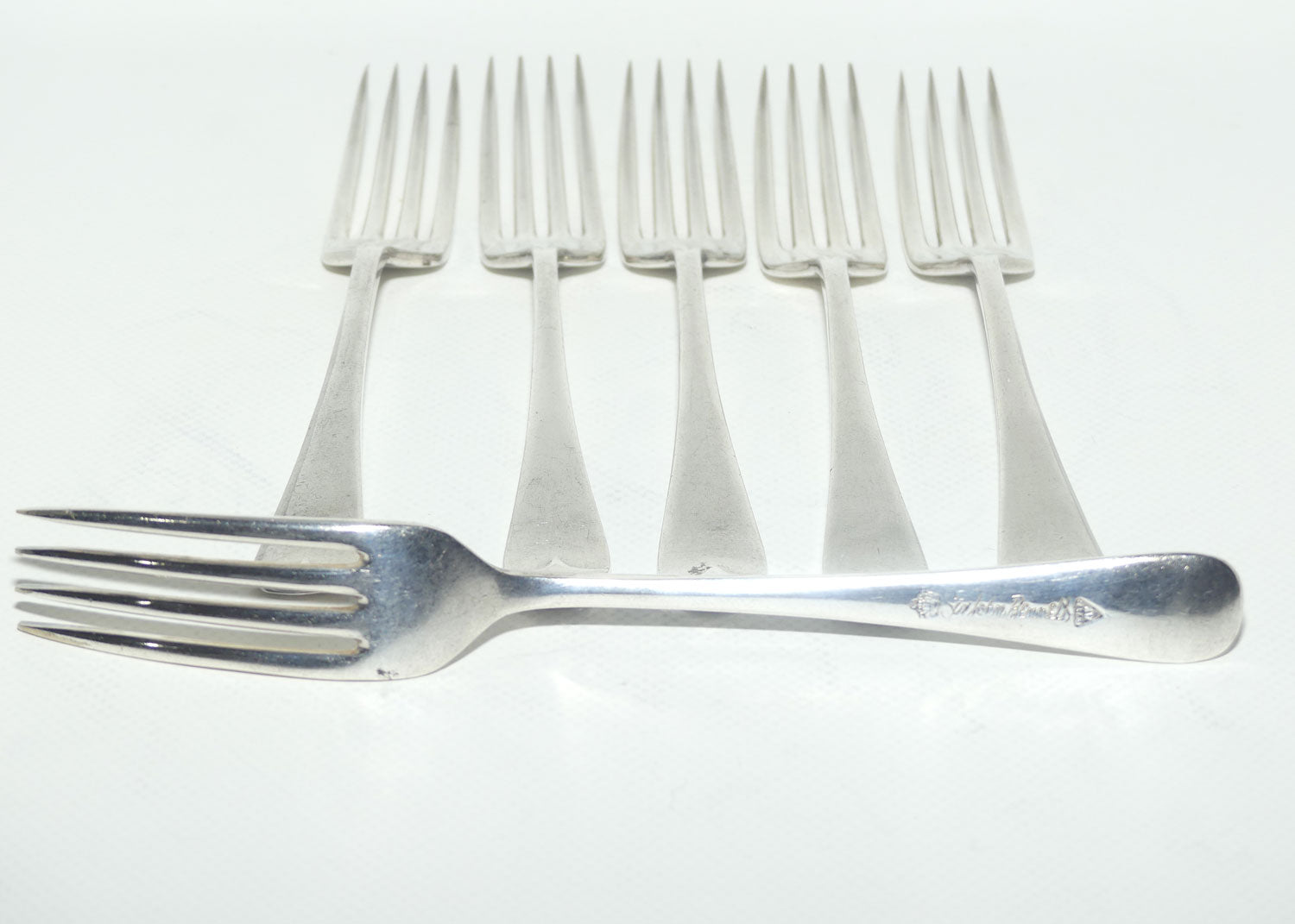 Set of 6 Sir John Bennett | Silver Plated Dinner forks | 19cm