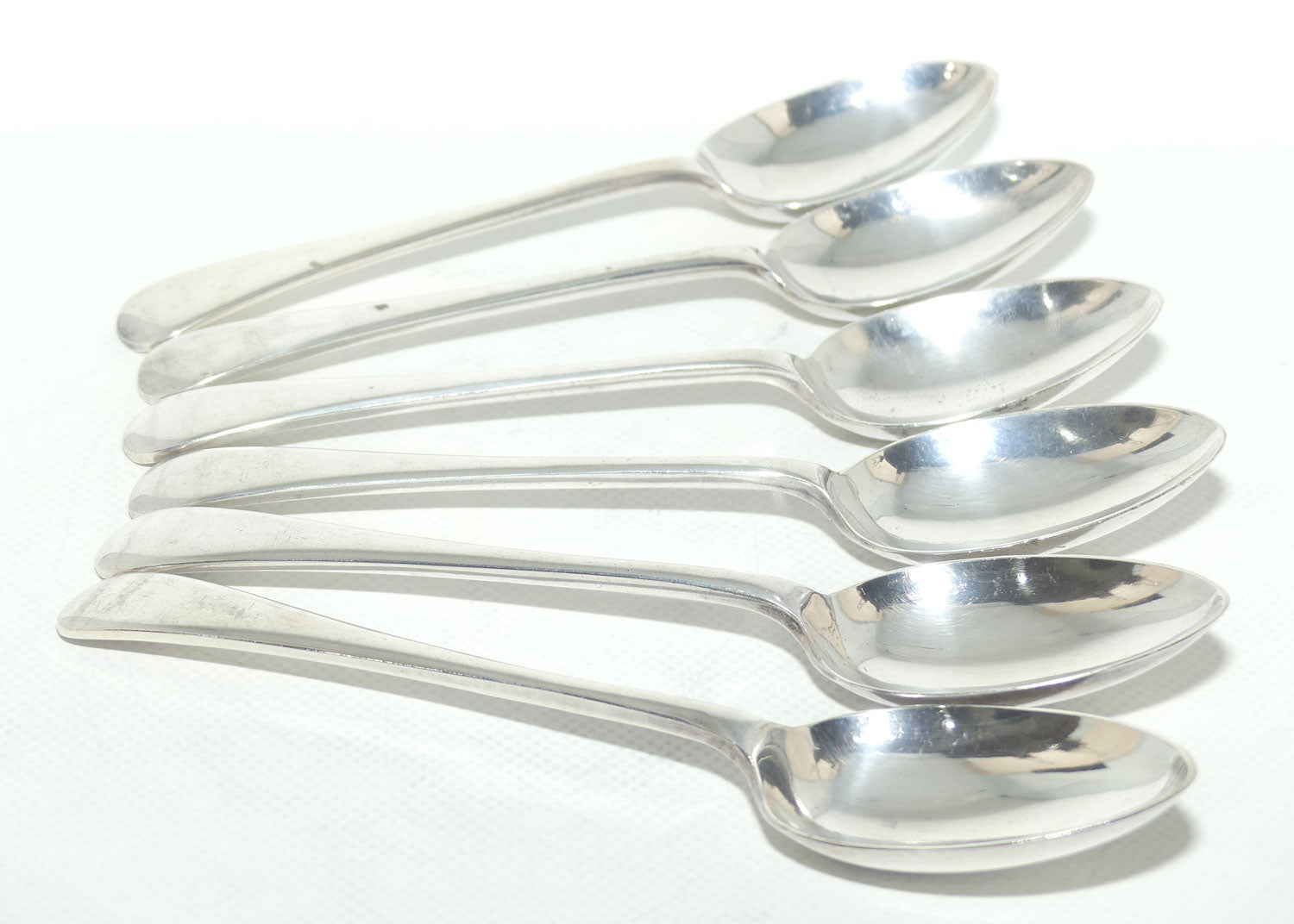 Set of 6 Sir John Bennett EPNS A1 | Silver Plated Desert Spoons | 18cm
