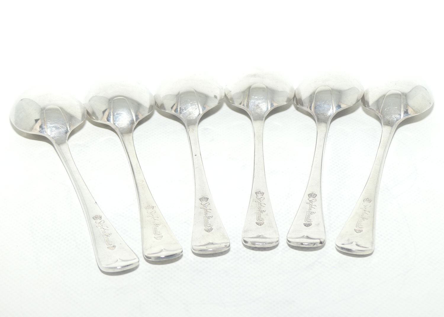 Set of 6 Sir John Bennett EPNS A1 | Silver Plated Desert Spoons | 18cm