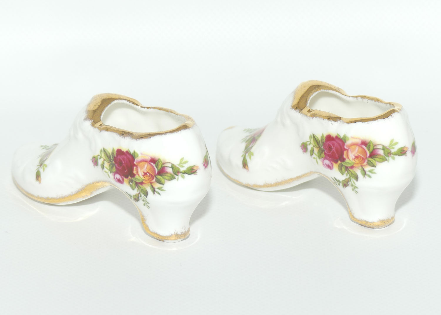 Royal Albert Bone China England Old Country Roses Pair of Slippers | early stamp