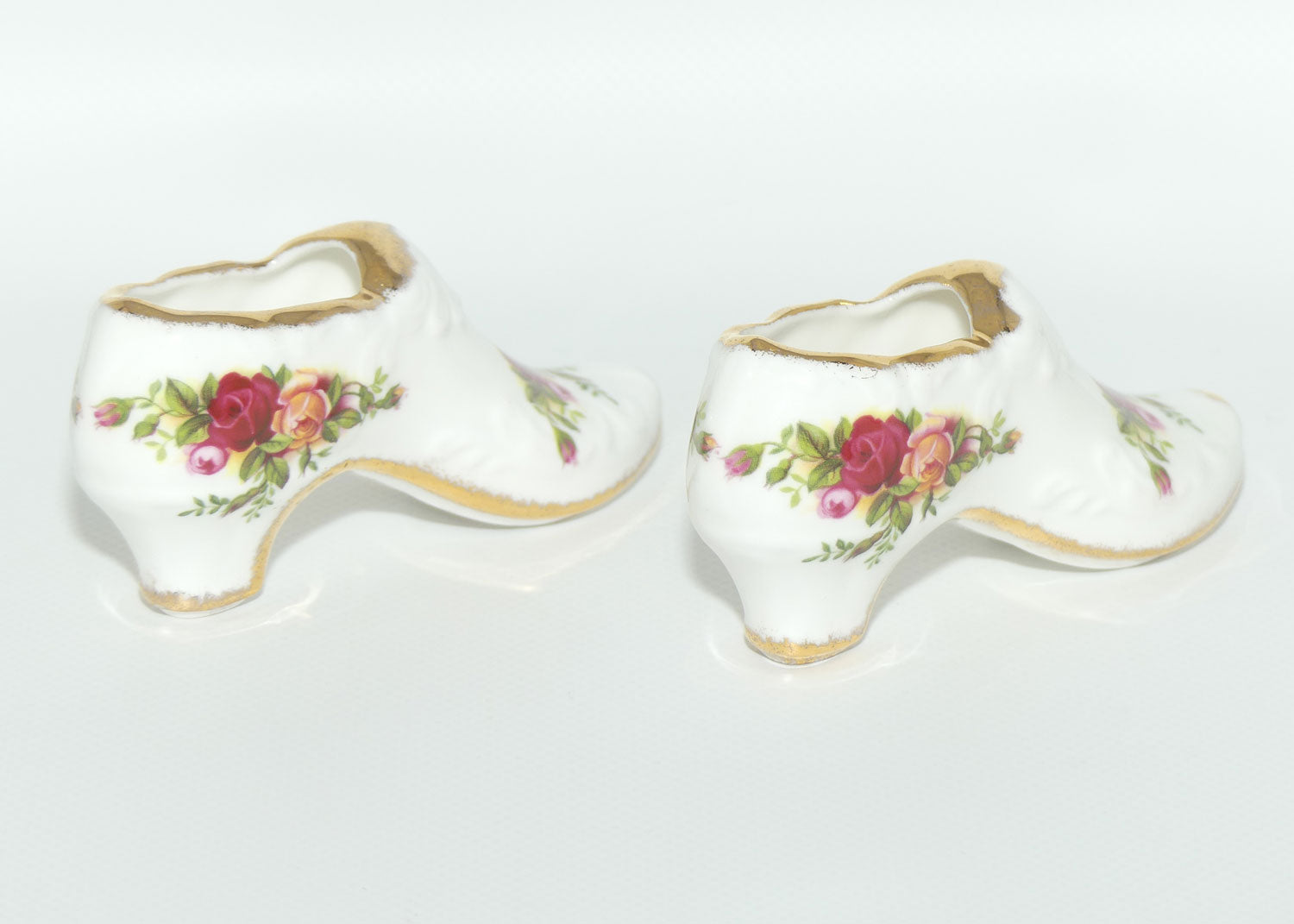 Royal Albert Bone China England Old Country Roses Pair of Slippers | early stamp