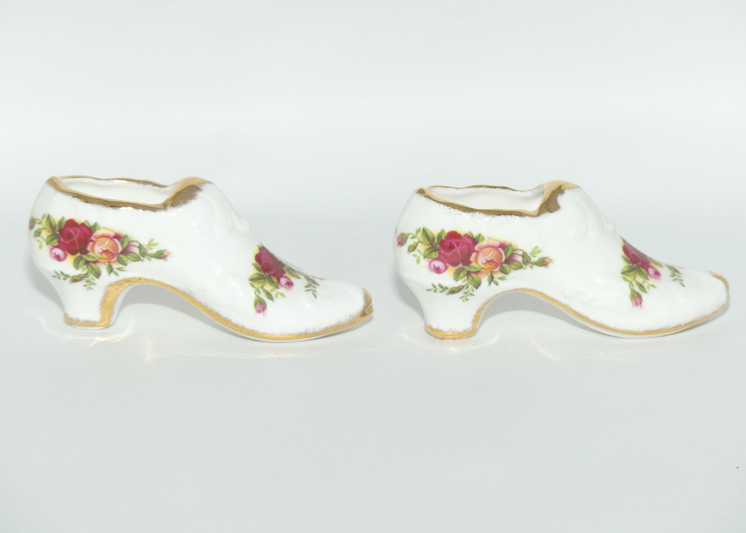 Royal Albert Bone China England Old Country Roses Pair of Slippers | early stamp
