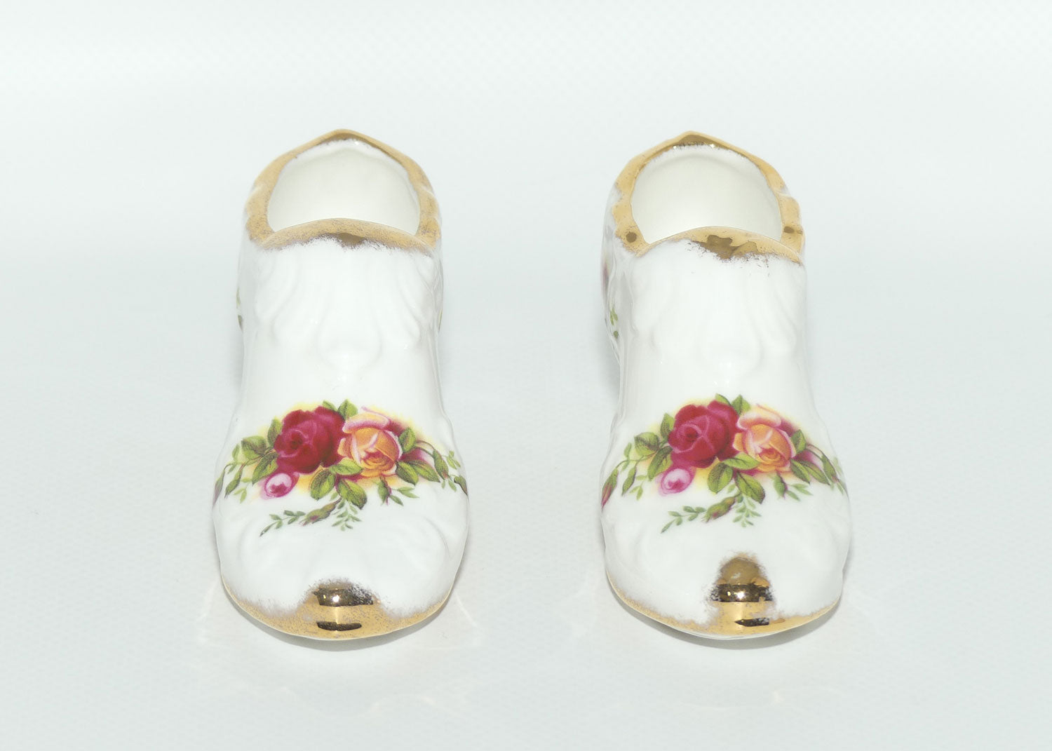 Royal Albert Bone China England Old Country Roses Pair of Slippers | early stamp