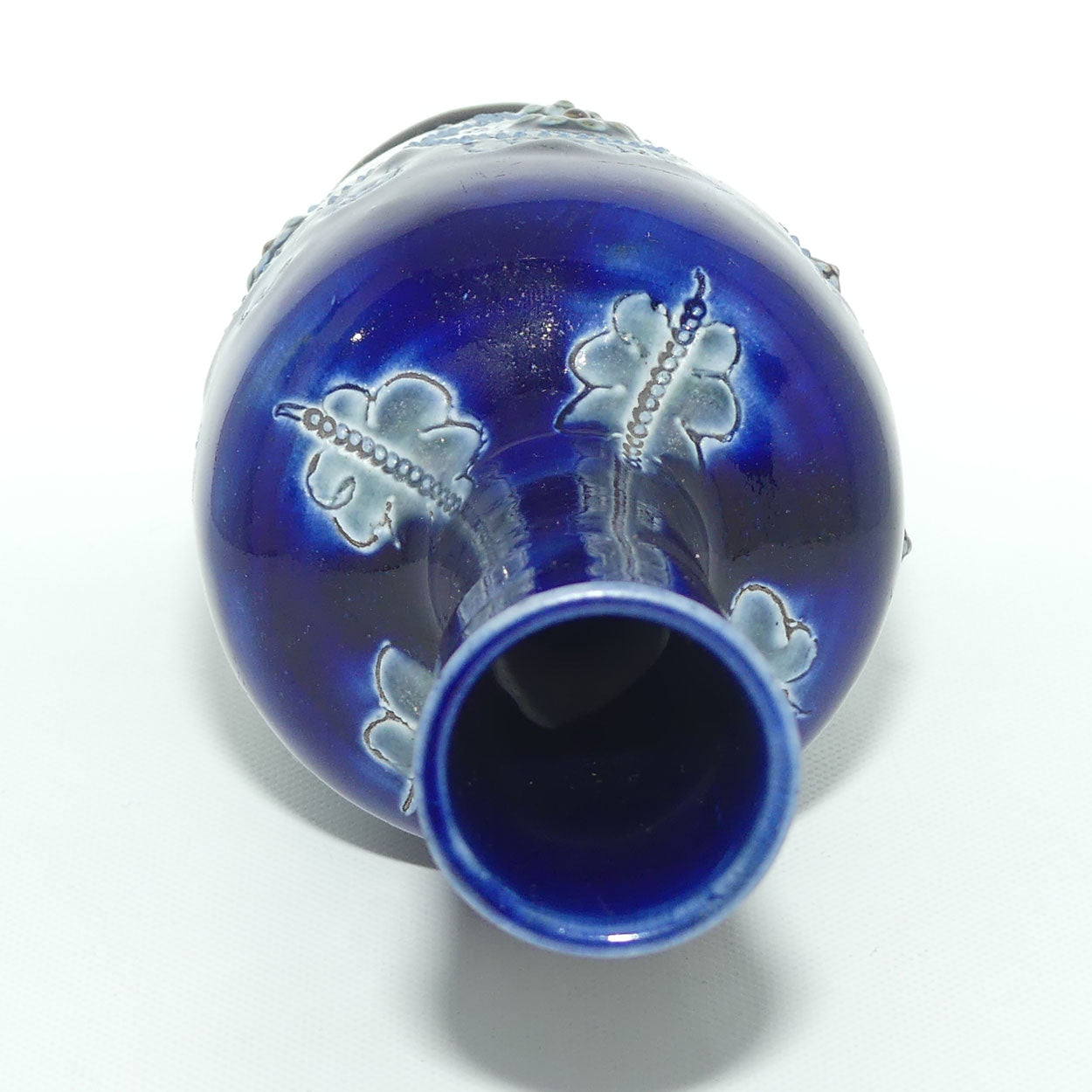 Doulton Lambeth George Tinworth stoneware Blue Glaze vase c.1879