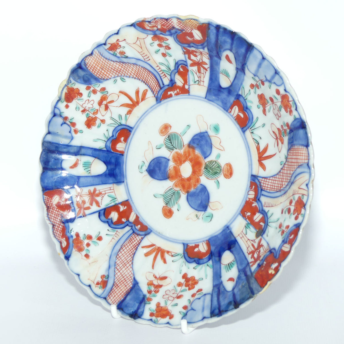 Japanese Imari hand painted cabinet plate c.1900 | Fluted Rim | 19cm diam