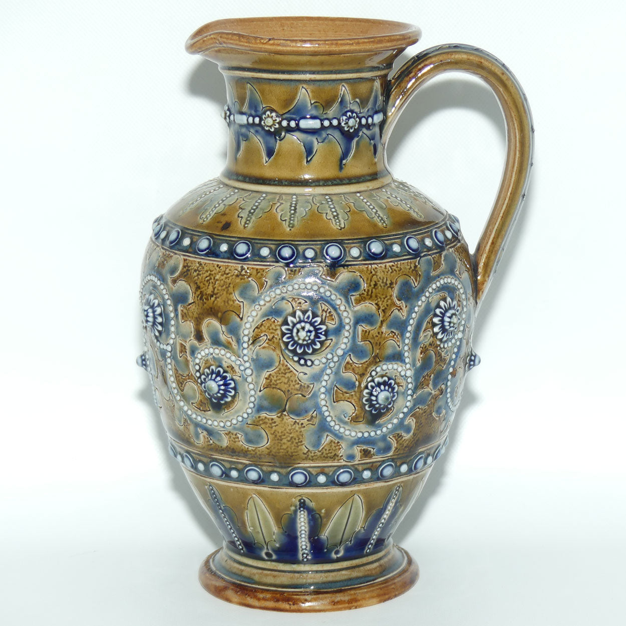 Doulton Lambeth George Tinworth foliate decoration jug