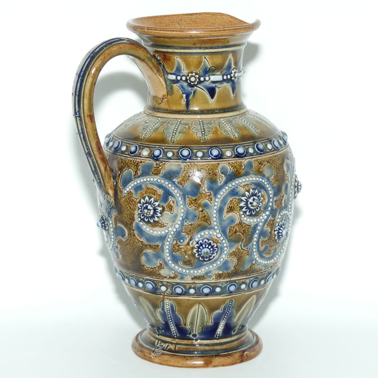 Doulton Lambeth George Tinworth foliate decoration jug