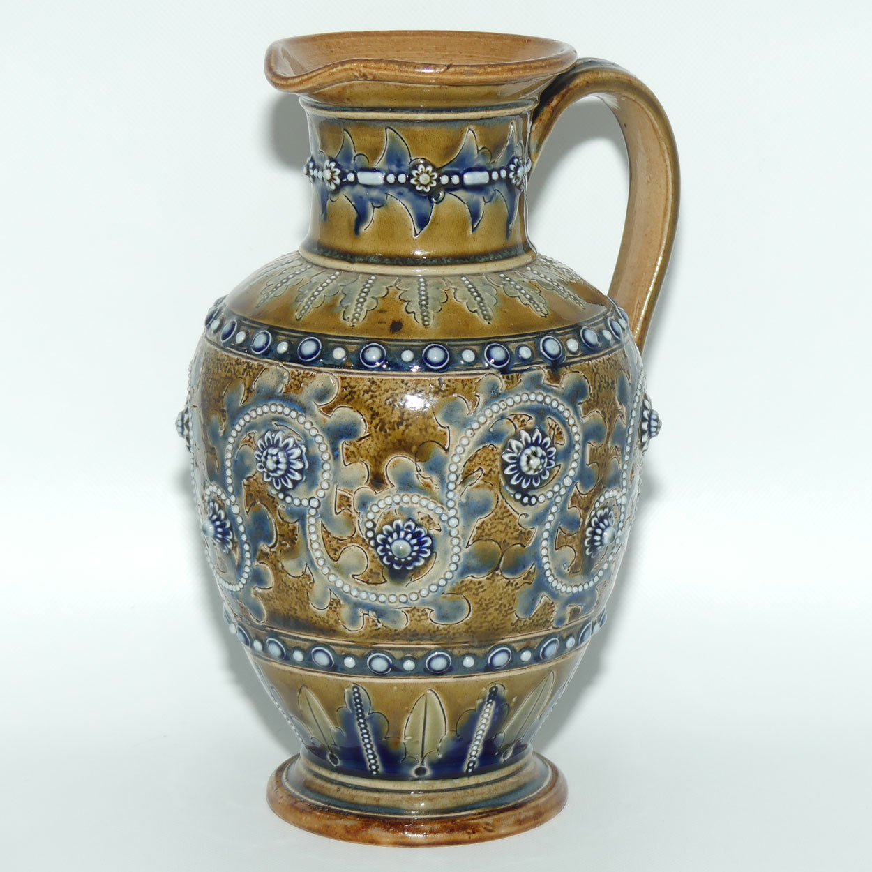 Doulton Lambeth George Tinworth foliate decoration jug