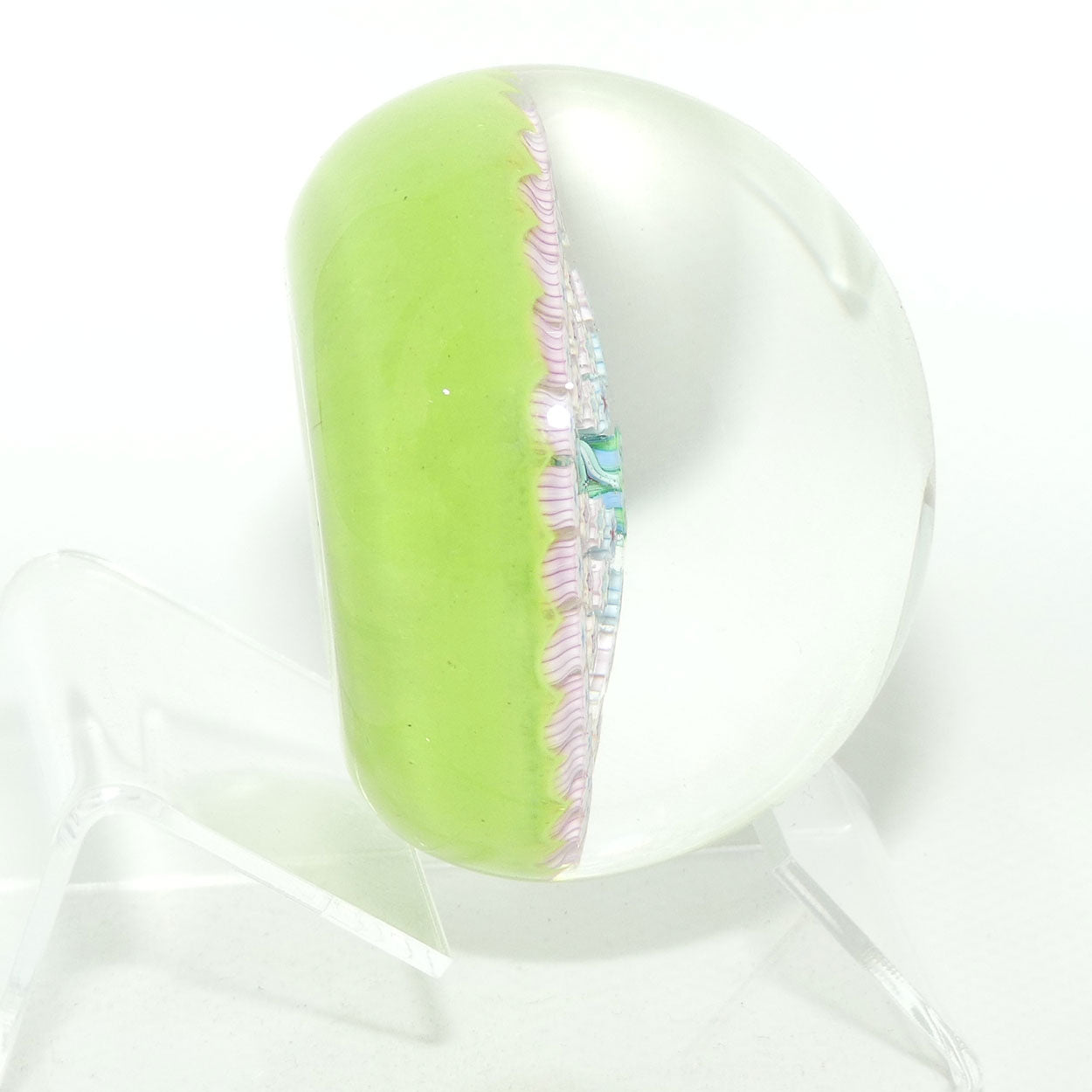 John Deacons Scotland Millefiori 5 Spoke small paperweight | Lime