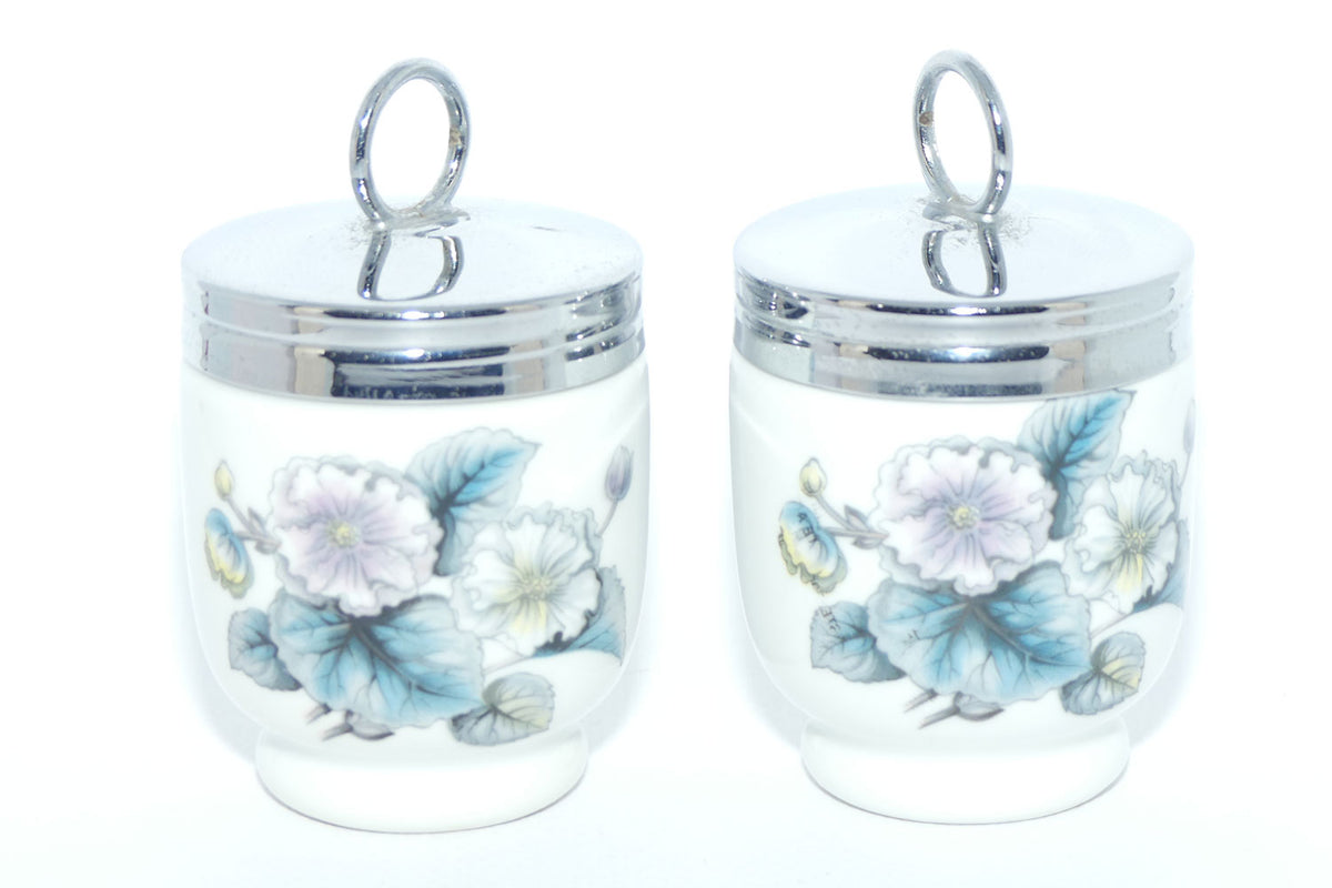 Royal Worcester Floral decorated pair of egg coddlers | Boxed