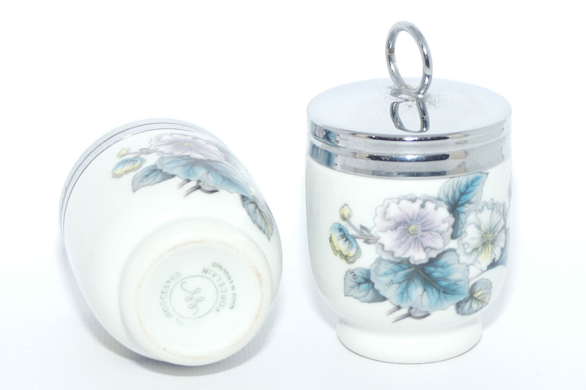 Royal Worcester Floral decorated pair of egg coddlers | Boxed