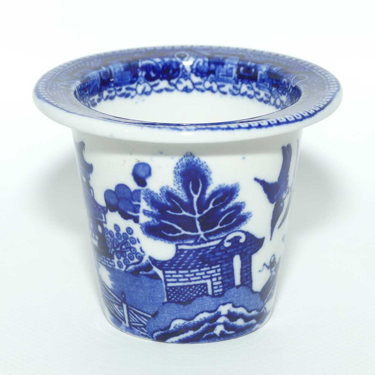 Doulton Burslem England Flow Blue Willow meat pot