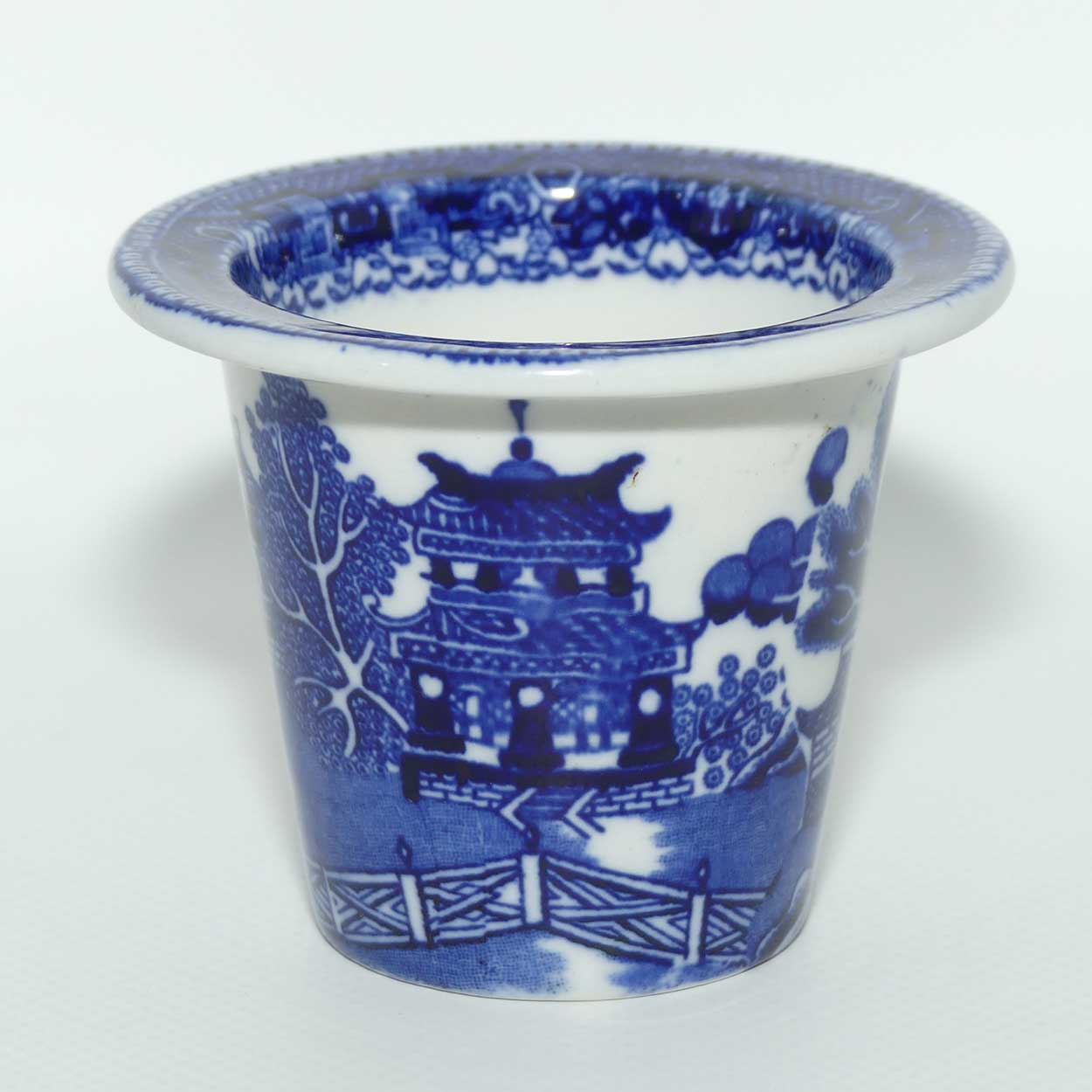 Doulton Burslem England Flow Blue Willow meat pot