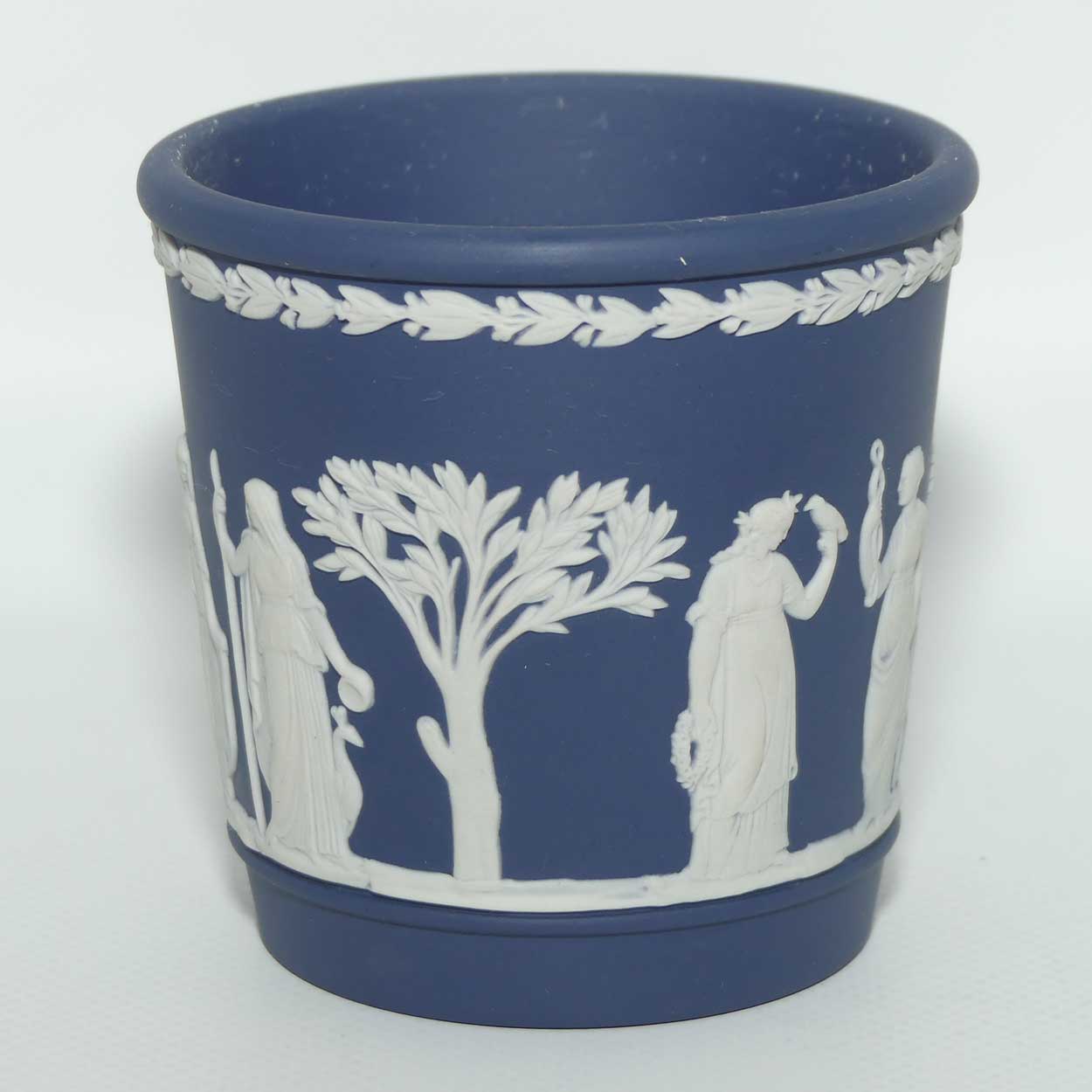 Wedgwood Jasper | White on Dark Blue miniature planter