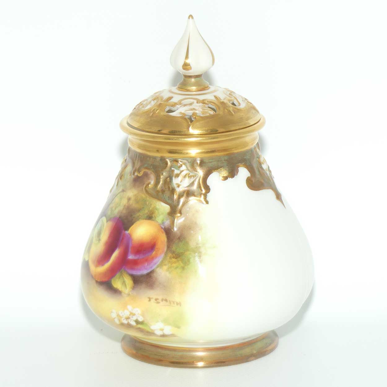 Royal Worcester hand painted fruit potpourri | 291 Shape | T Smith