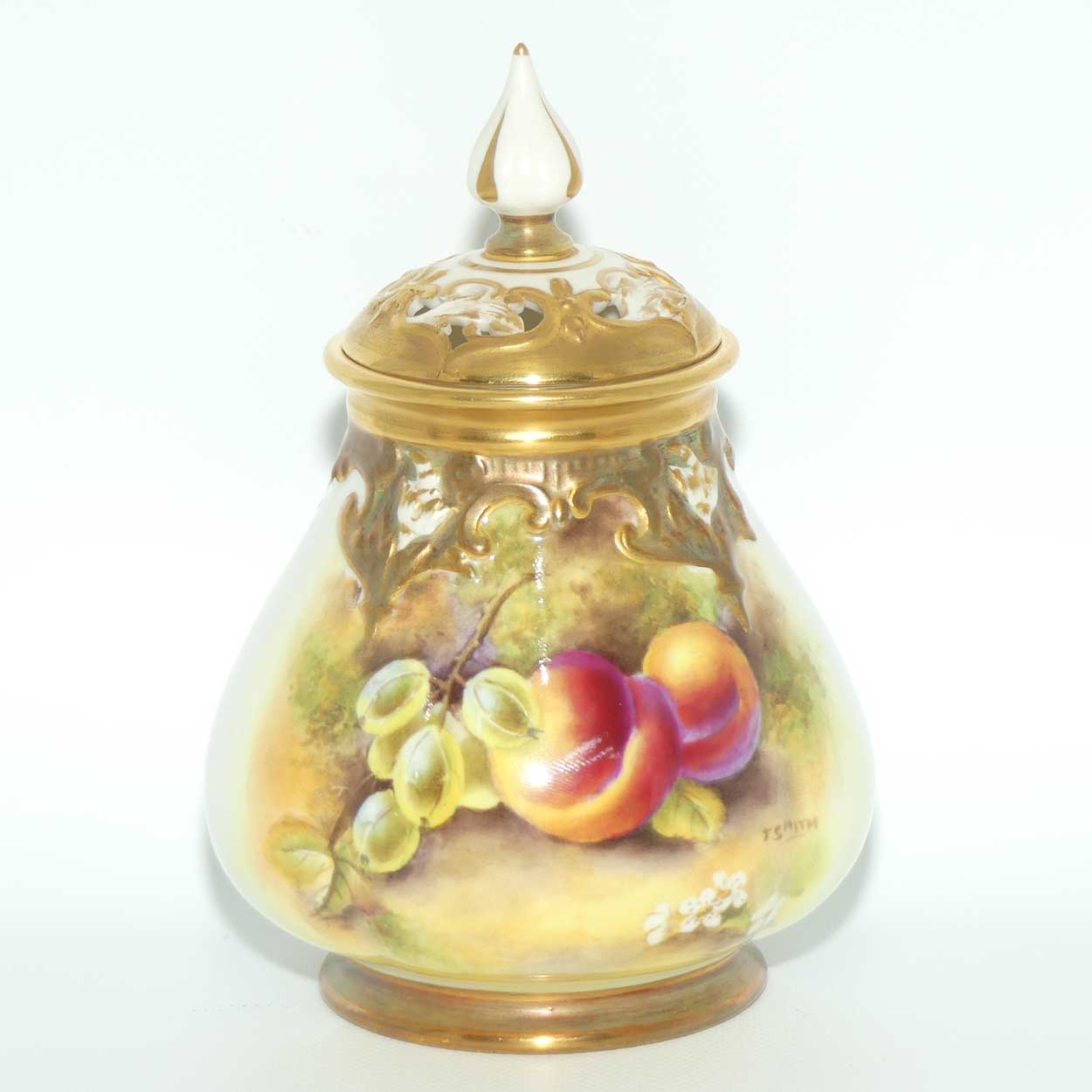 Royal Worcester hand painted fruit potpourri | 291 Shape | T Smith