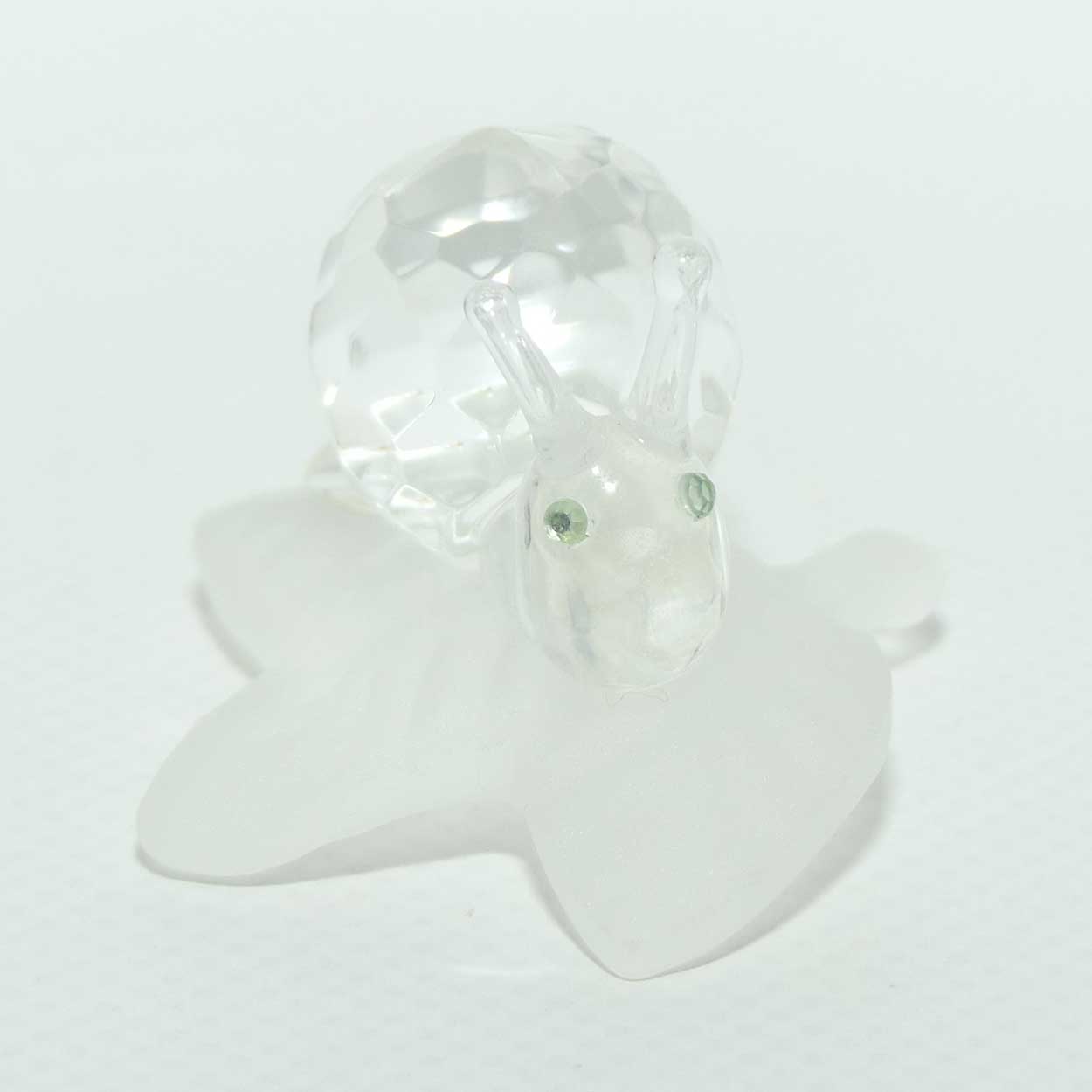 Small Crystal Snail on Frosted Crystal Leaf
