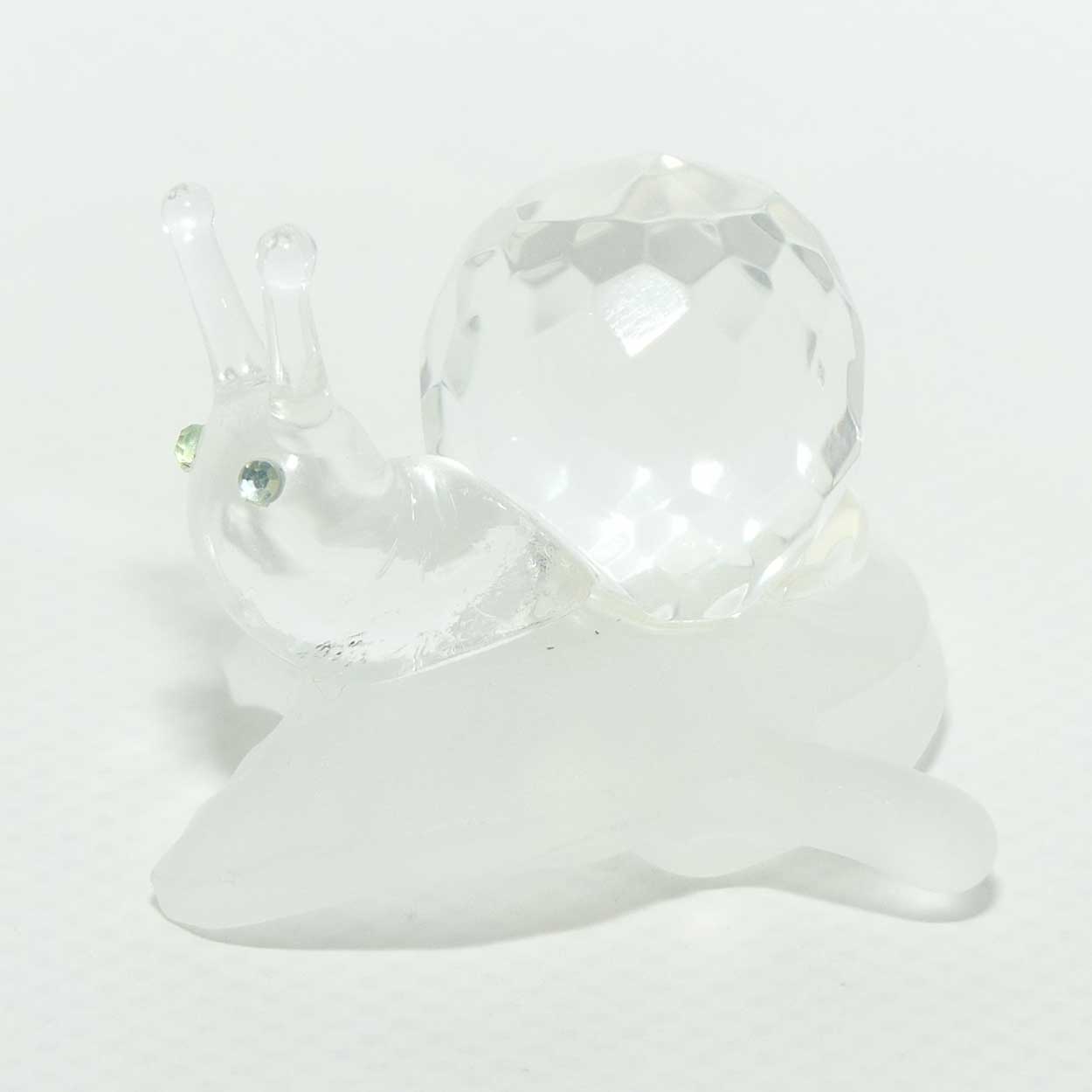 Small Crystal Snail on Frosted Crystal Leaf