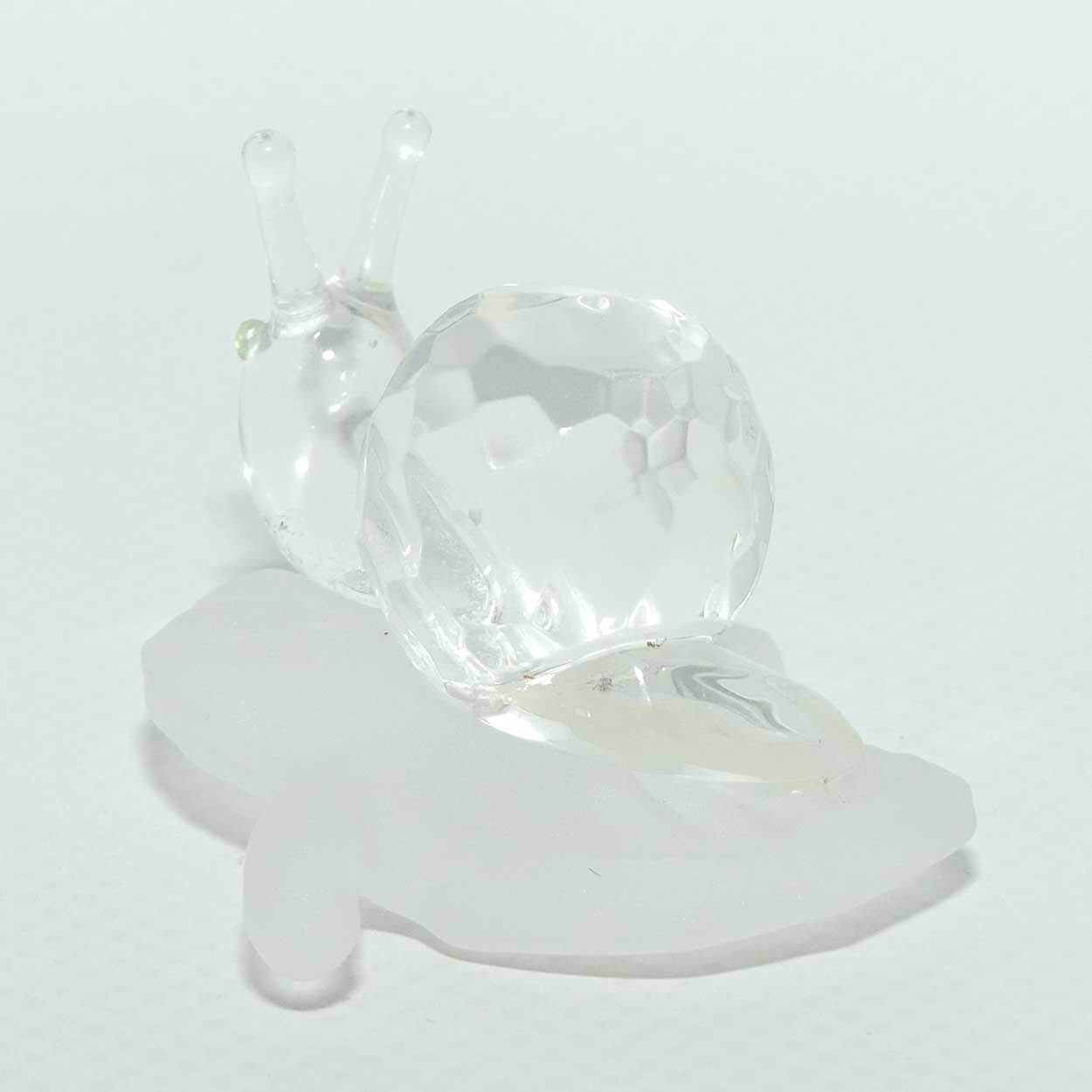 Small Crystal Snail on Frosted Crystal Leaf