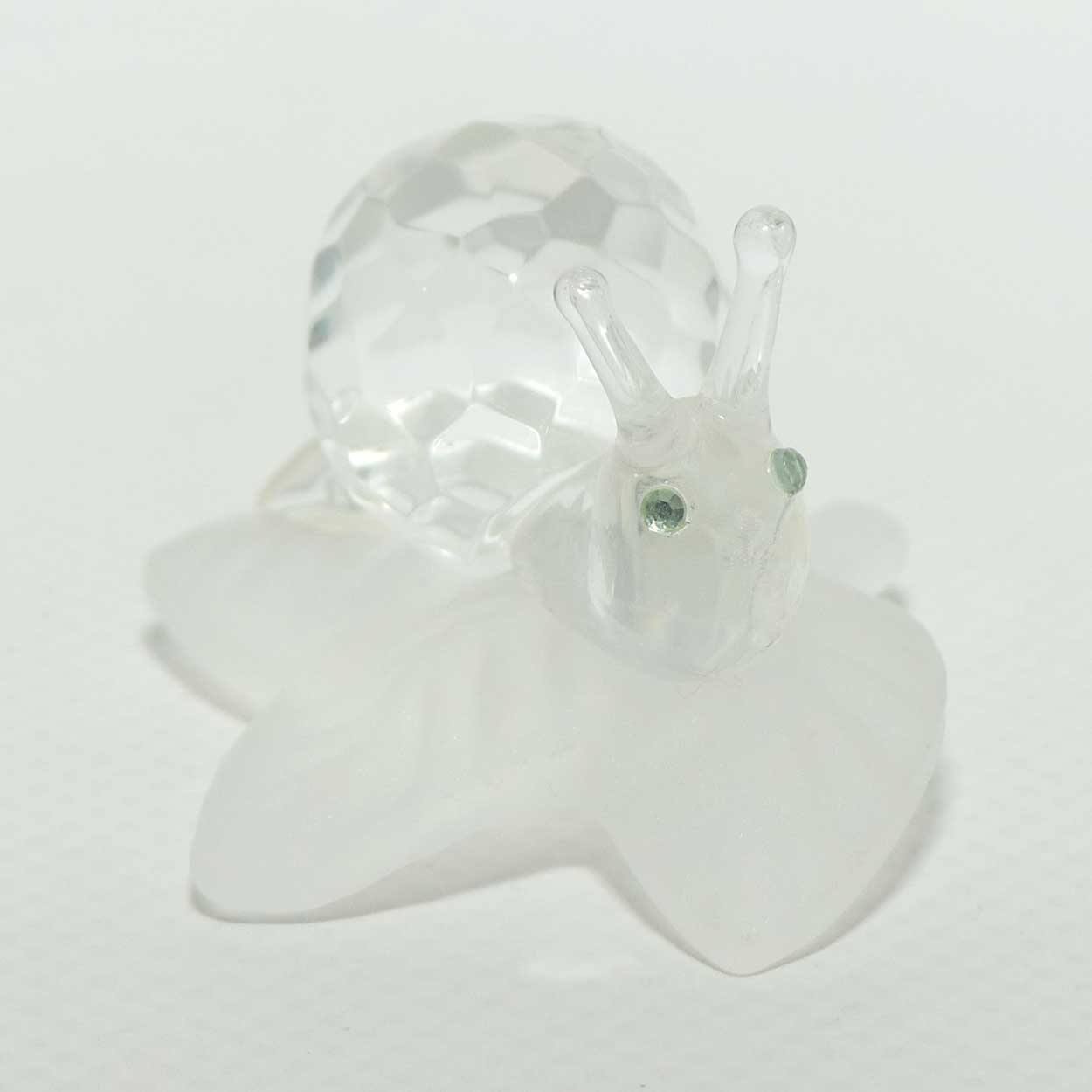 Small Crystal Snail on Frosted Crystal Leaf