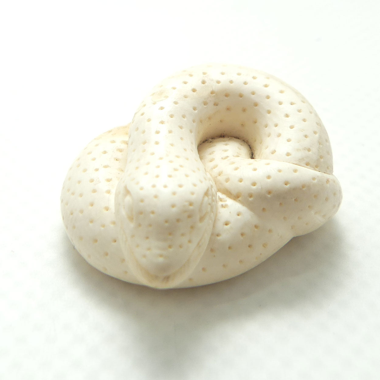 Japanese Carved Ivory miniature Okimono | Snake Curled
