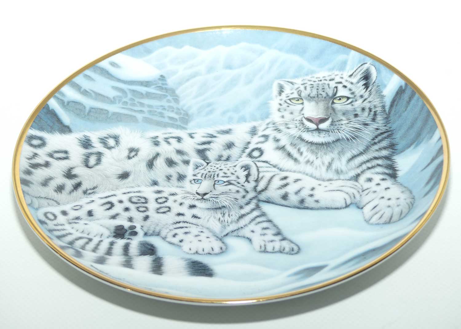 Franklin Mint | National Wildlife plate by Michael Matherly | Snow Leopards