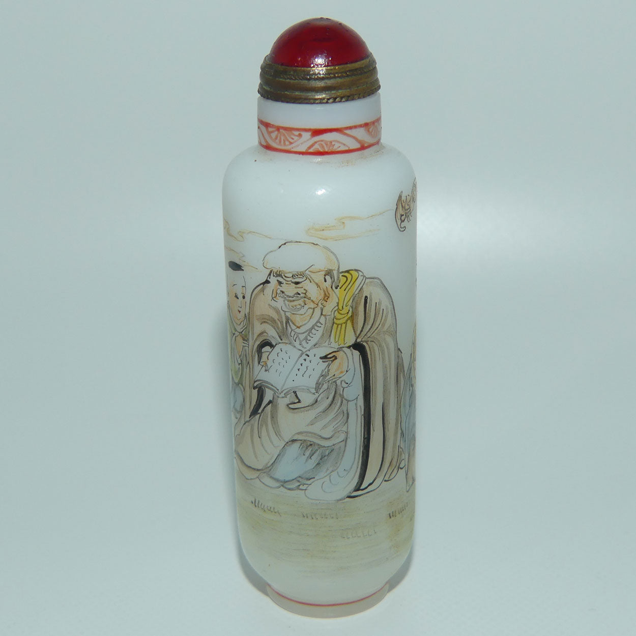 Chinese Hand Painted on Outside of Glass snuff bottle | Elders