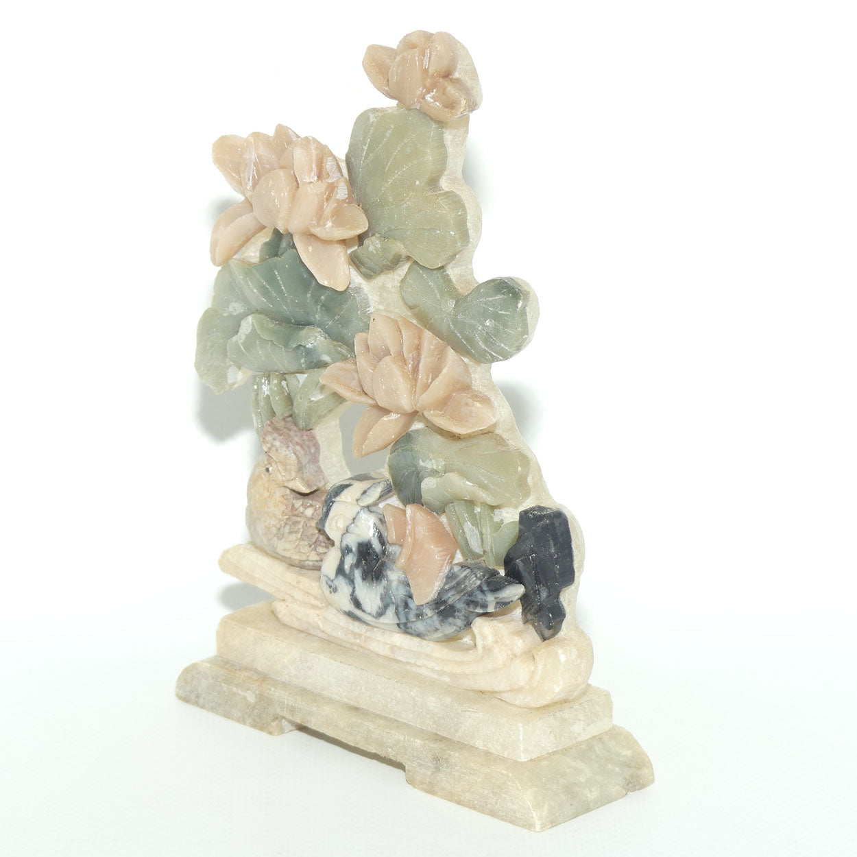 Mid 20th Century Chinese Colourful Soapstone panel | Birds and Flowers