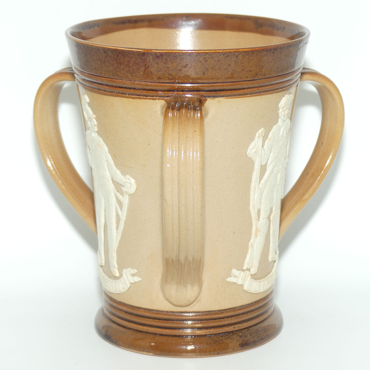 Doulton Lambeth stoneware tyg depicting soldiers