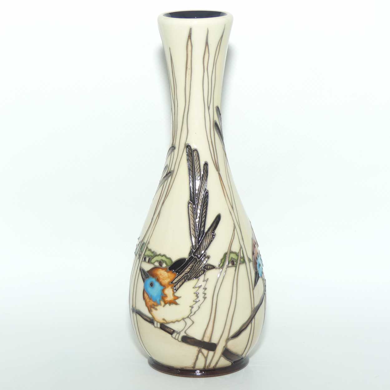 Moorcroft Southern Emu Wren 82/8 vase | LE 30/40 | signed | boxed