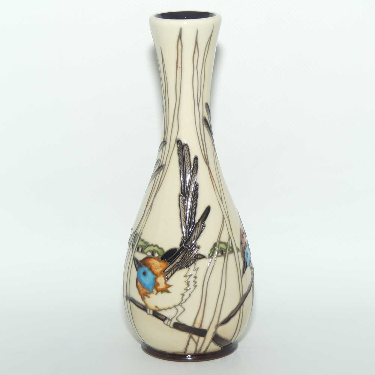 Moorcroft Southern Emu Wren 82/8 vase | LE 30/40 | signed | boxed
