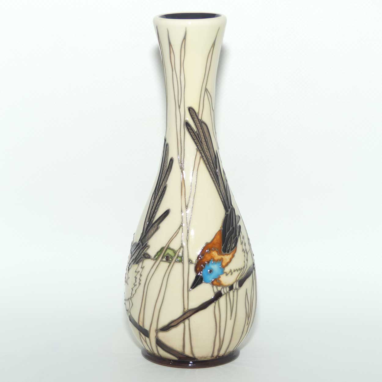 Moorcroft Southern Emu Wren 82/8 vase | LE 30/40 | signed | boxed
