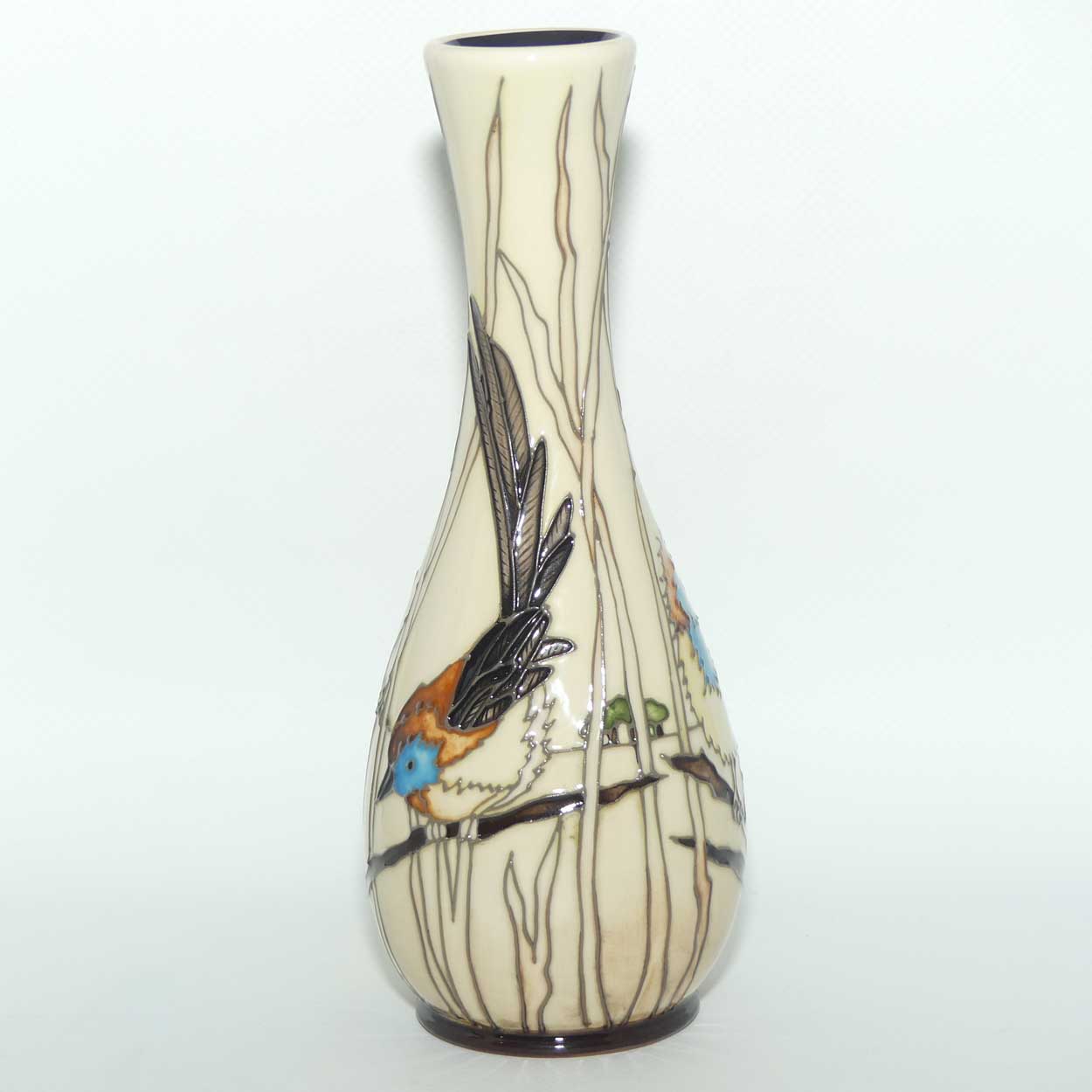 Moorcroft Southern Emu Wren 82/8 vase | LE 30/40 | signed | boxed