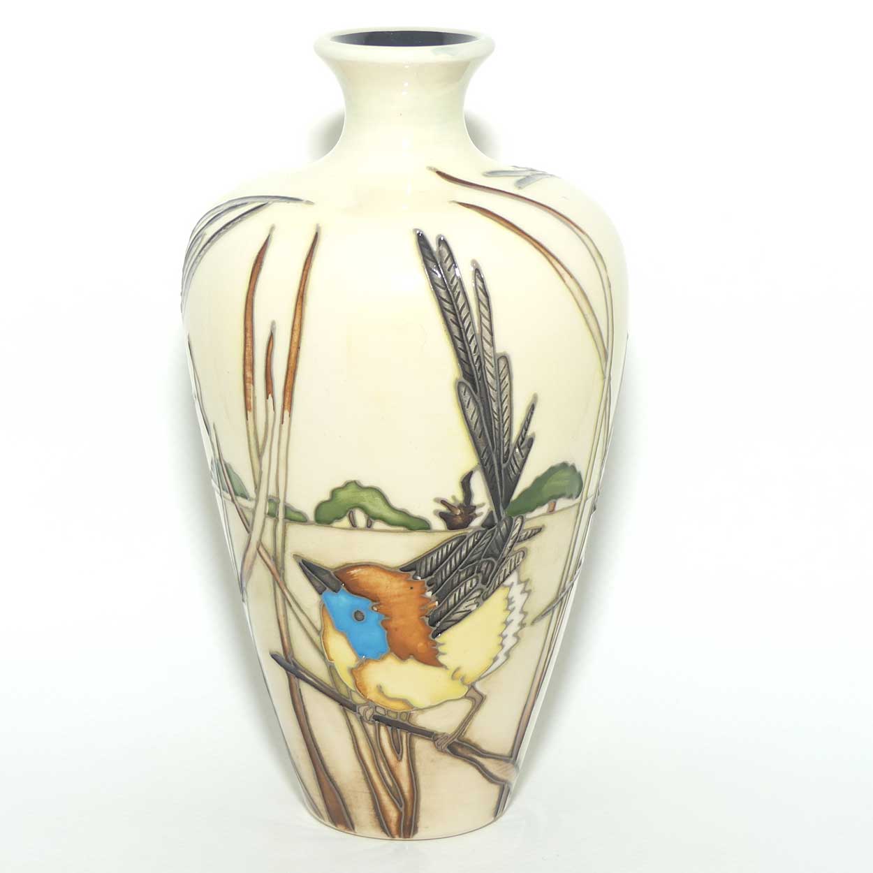 Moorcroft Southern Emu Wrens 72/6 vase | Trial A | dated 12.4.17