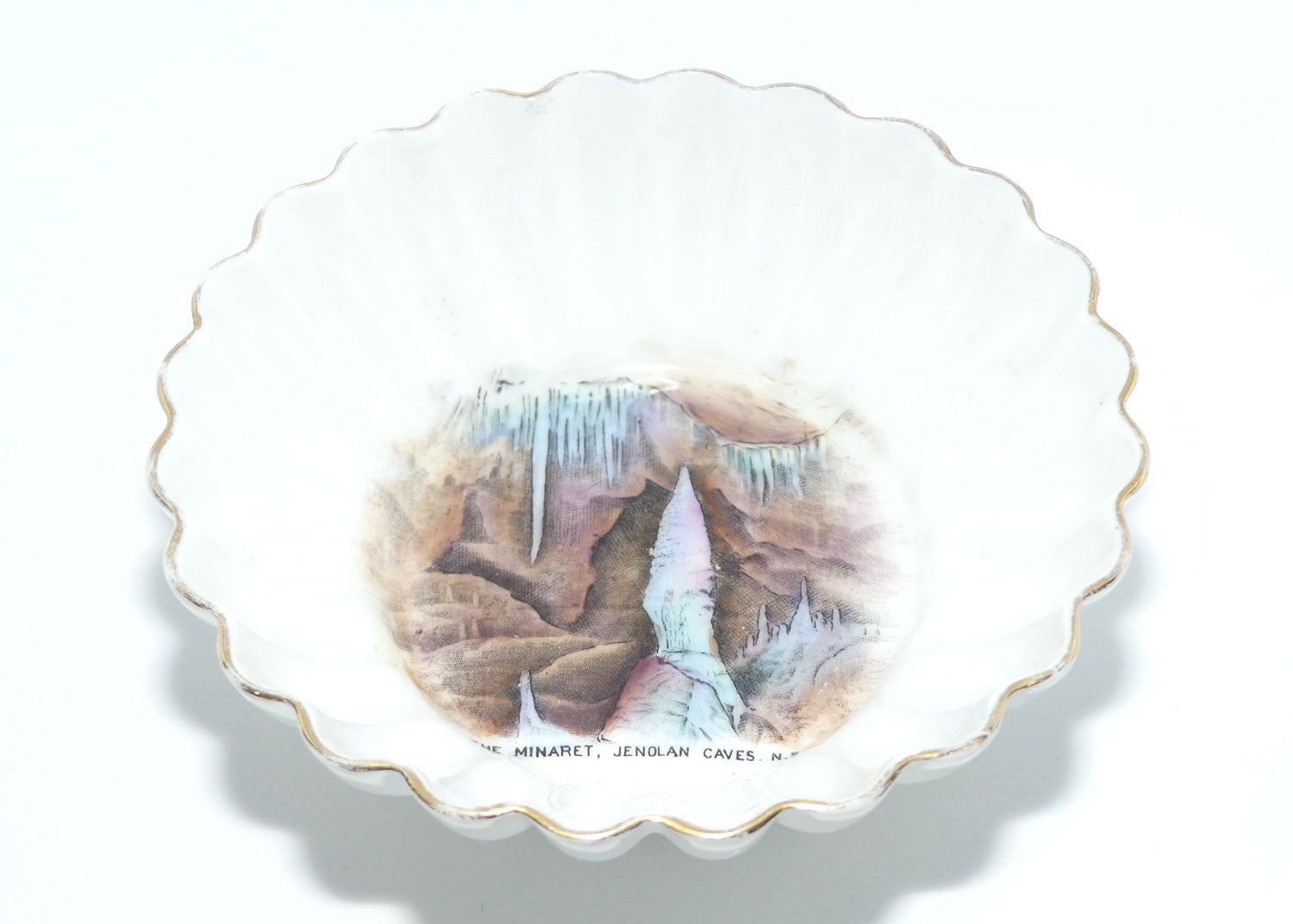 Shelley Souvenir fluted rim pin dish | The Minaret Jenolan Caves NSW