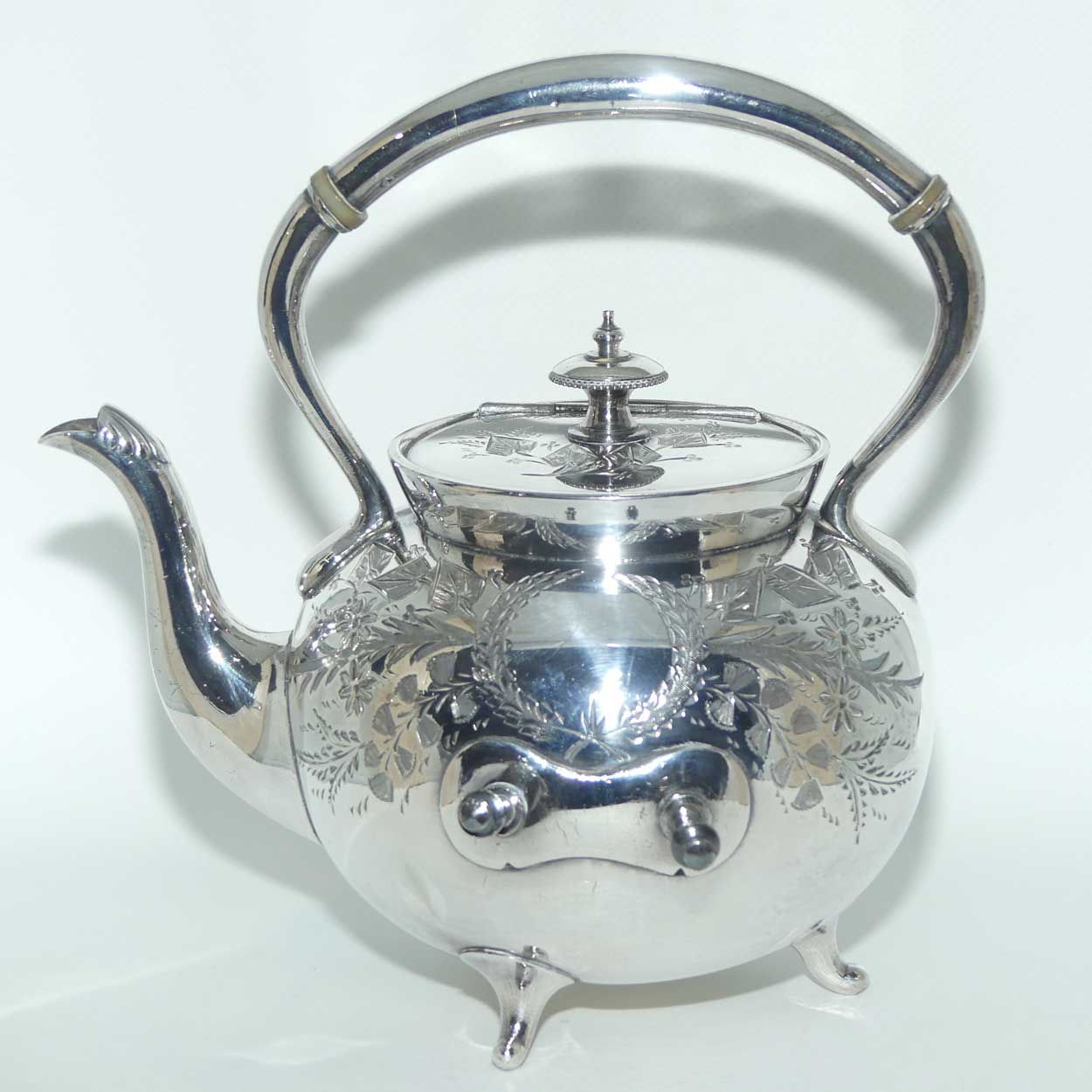 John Dixon and Sons EPBM silver plated spirit kettle on stand