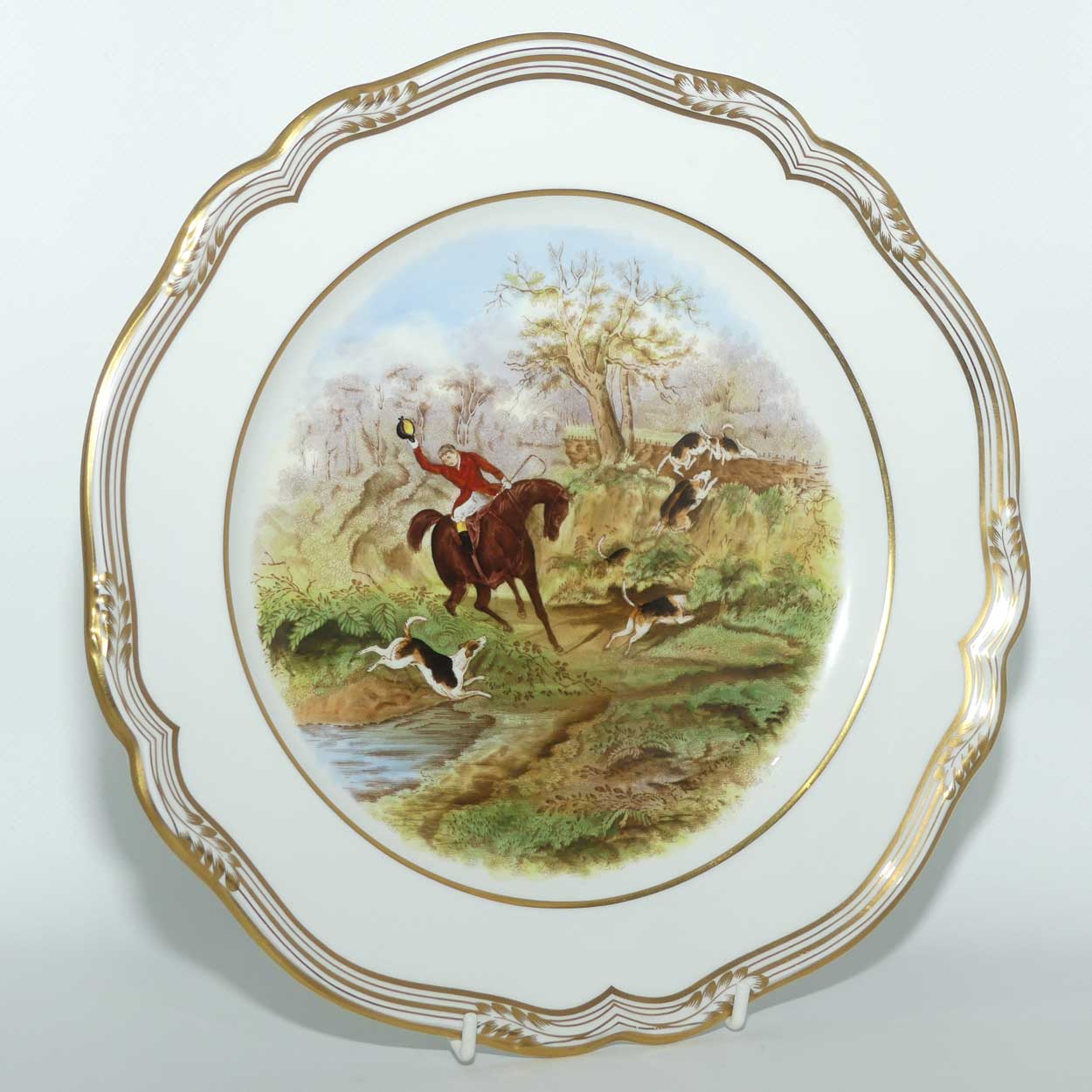 Spode Bone China Fox Hunting Scenes plate | 27.5cms | Drawing the Dingle from original JF Herring drawings