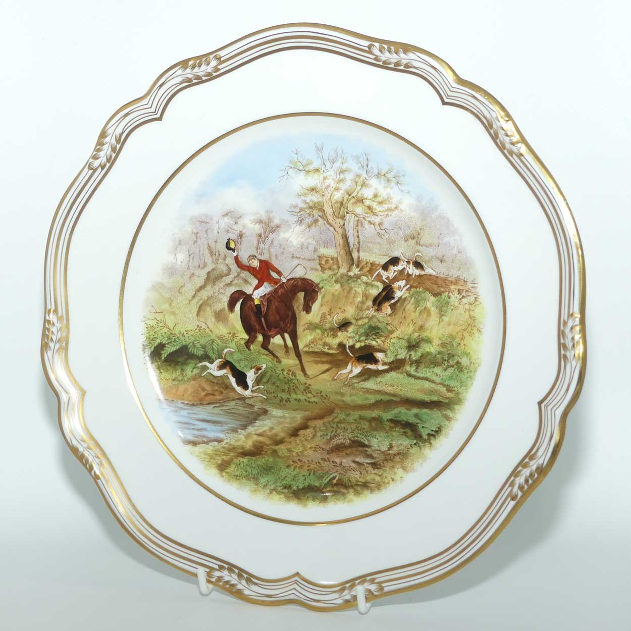 Spode Bone China Fox Hunting Scenes plate | 27.5cms | Drawing the Dingle from original JF Herring drawings