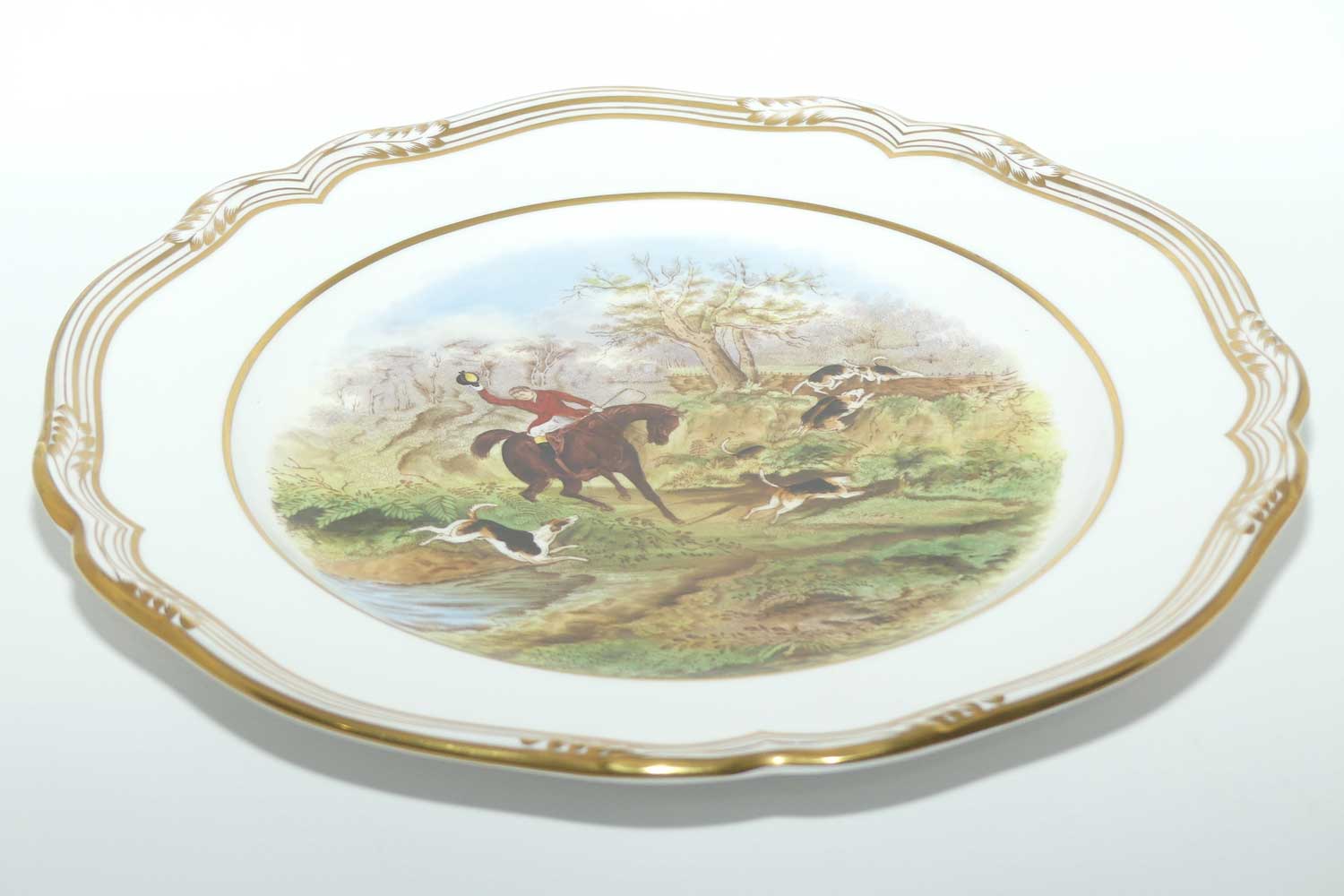 Spode Bone China Fox Hunting Scenes plate | 27.5cms | Drawing the Dingle from original JF Herring drawings