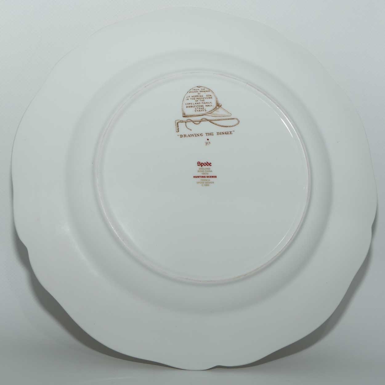 Spode Bone China Fox Hunting Scenes plate | 27.5cms | Drawing the Dingle from original JF Herring drawings